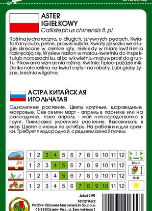 Nasiona - Aster Igiełkowy Biały 0,8g - Niezłe Ziółko