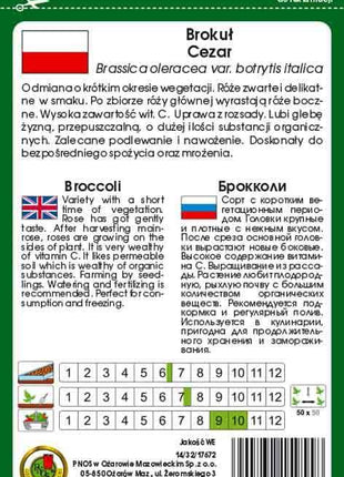 Nasiona – Brokuł Cezar 2g - Niezłe Ziółko