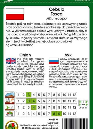 Nasiona – Cebula Tosca 2g - Niezłe Ziółko