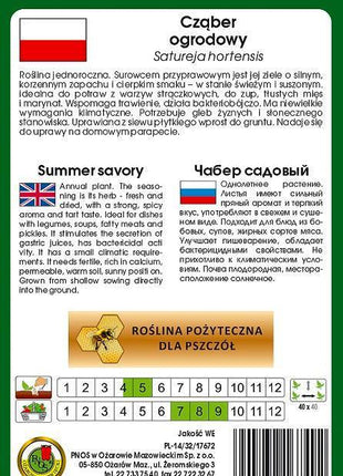 Nasiona - CZĄBER OGRODOWY 1g - Niezłe Ziółko