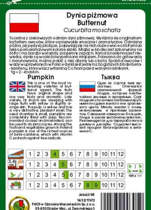 Nasiona – Dynia Piżmowa Butternut 3g - Niezłe Ziółko