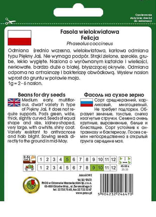 Nasiona - Fasola na Suche Nasiona Felicja 50g - Niezłe Ziółko