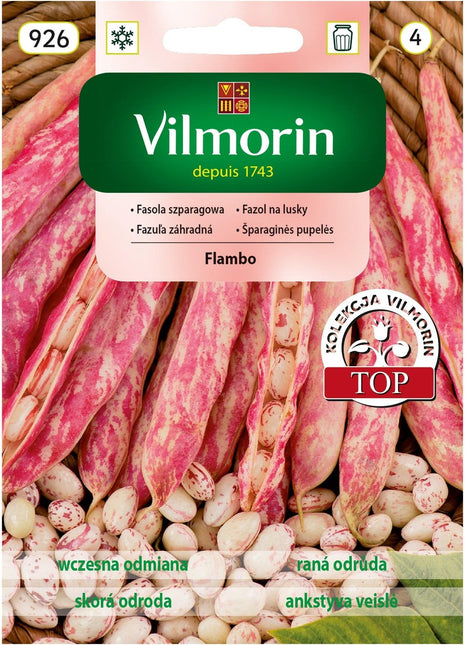 Nasiona - FASOLA SZPARAGOWA NAKRAPIANA FLAMBO 30G - Niezłe Ziółko