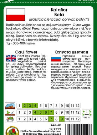 Nasiona – Kalafior Beta 1g - Niezłe Ziółko
