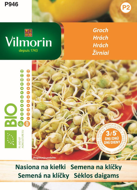 Nasiona - KIEŁKI GROCH BIO 40G - Niezłe Ziółko