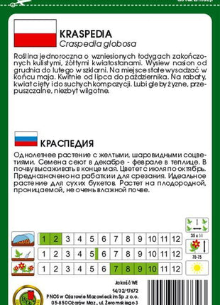 Nasiona - KRASPEDIA ŻÓŁTA 0,1g - Niezłe Ziółko