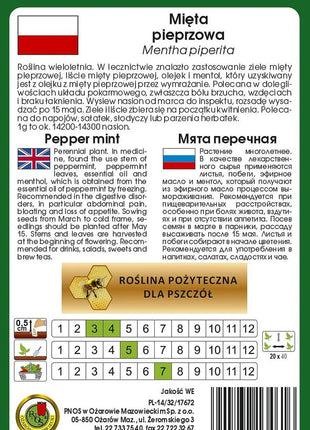 Nasiona - MIĘTA PIEPRZOWA 0,2g - Niezłe Ziółko