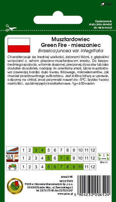 Nasiona - MUSZTARDOWIEC GREEN FIRE F1 0,3g - Niezłe Ziółko