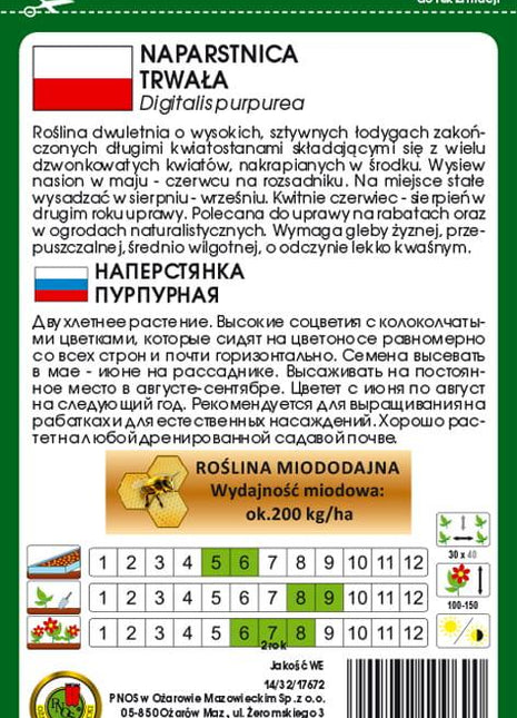 Nasiona - NAPARSTNICA TRWAŁA GLOXINIAEFLORA MIESZANA 1g - Niezłe Ziółko