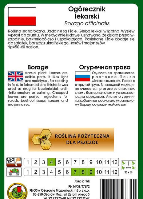 Nasiona - OGÓRECZNIK LEKARSKI 5g - Niezłe Ziółko