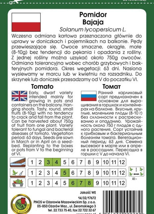 Nasiona Pomidora Koktajlowego - Bajaja 1g - Niezłe Ziółko