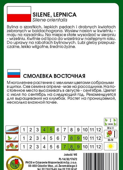 Nasiona - SILENE KARMINOWORÓŻOWE 0,5g - Niezłe Ziółko