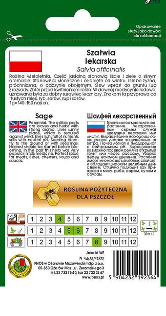 Nasiona - SZAŁWIA LEKARSKA 1g - Niezłe Ziółko