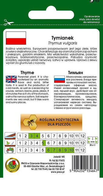 Nasiona - TYMIANEK 0,2g - Niezłe Ziółko