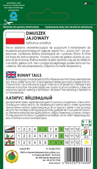 Nasiona - Trawa ozdobna Dmuszek jajowaty 0,2g
