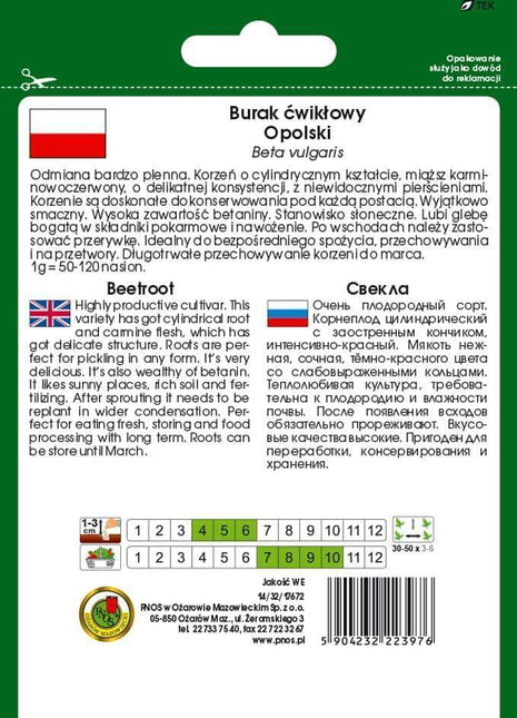 Nasiona - BURAK ĆWIKŁOWY OPOLSKI  10g - Niezłe Ziółko