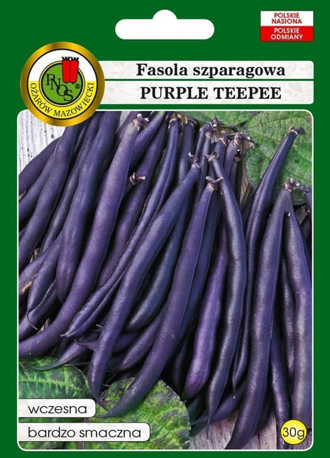 Nasiona - FASOLA SZPARAG.FIOLETOWA KARŁOWA PURPLE TEEPEE 30g - Niezłe Ziółko